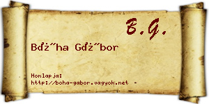 Bóha Gábor névjegykártya